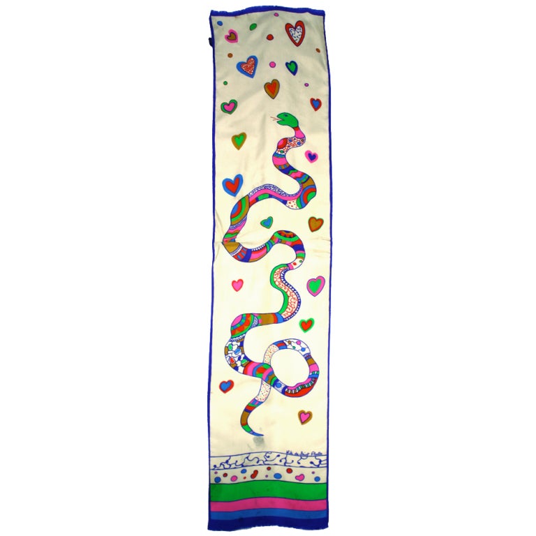 Niki de Saint Phalle Oblong Serpent Scarf For Sale
