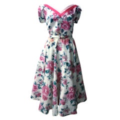 Raspberry Peony 1950's Deadstock Dress