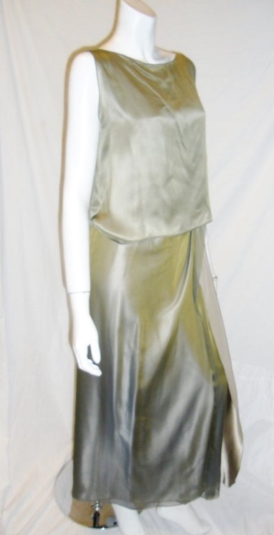 Zoran Silk Chiffon Top and maxi wrap skirt ensemble 1