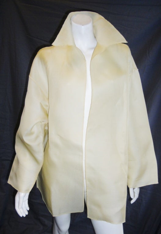Zoran Ivory horsehair silk jacket blouse