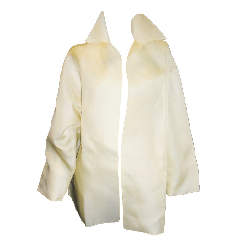 Zoran Ivory horsehair silk jacket blouse at 1stDibs