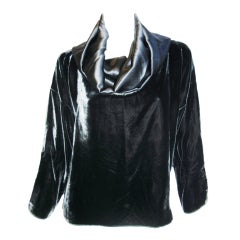 Zoran top Gunmetal crushed velvet and liquid silk