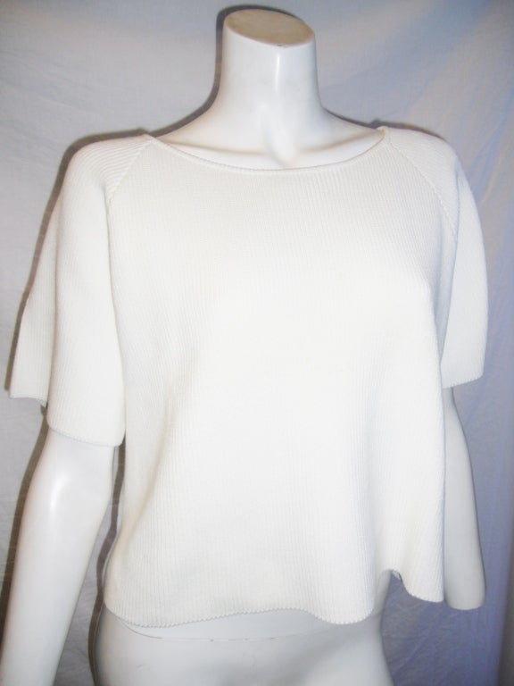 Zoran White Cotton Sweater top 1