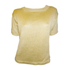 Zoran short sleeves gold silk knit sweater top