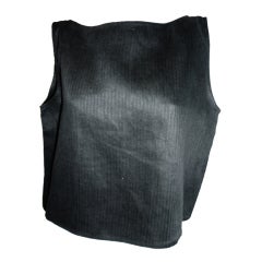 Zoran black linen sleeveless top