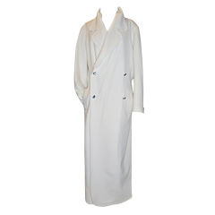 Chanel Winter White Duster Wool Coat 1920's Style