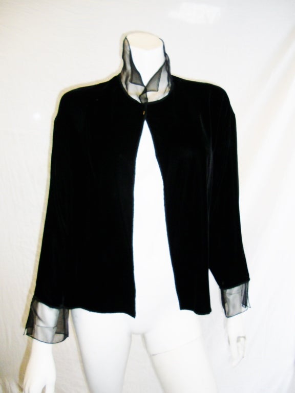 Zoran black extra fine reversible wool silk blouse at 1stDibs