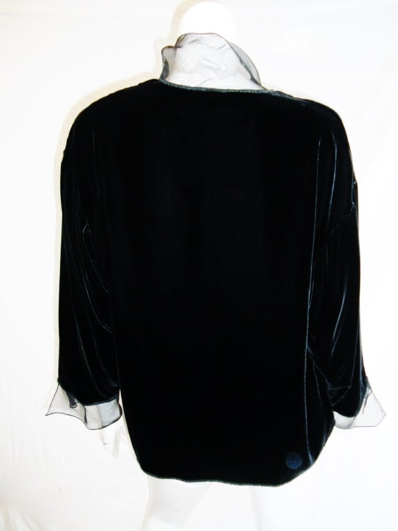 Zoran black extra fine reversible wool silk blouse at 1stDibs