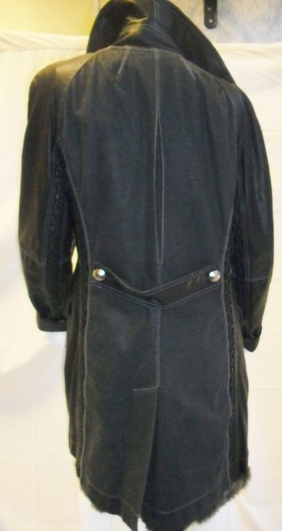 Dior  Lambskin Leather Coat with Fur Lining 4