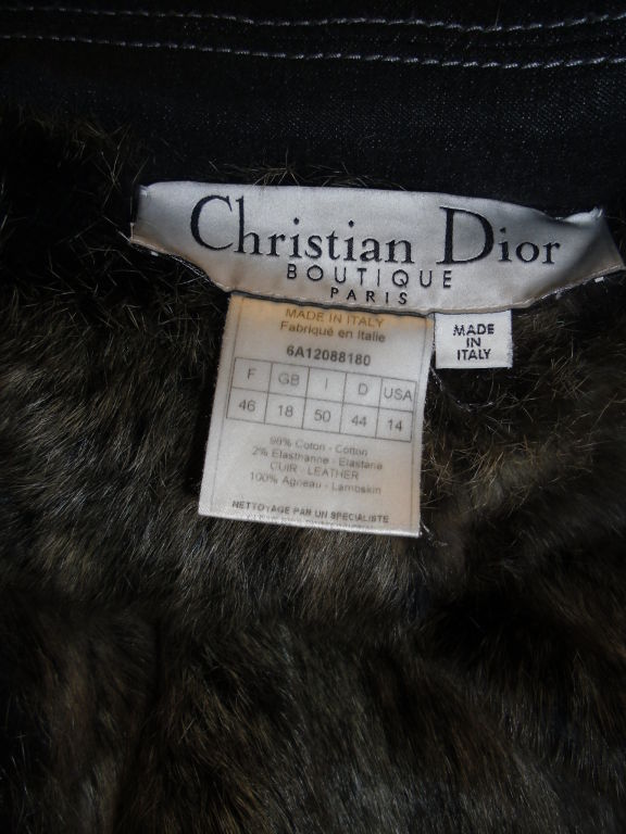 Dior  Lambskin Leather Coat with Fur Lining 7