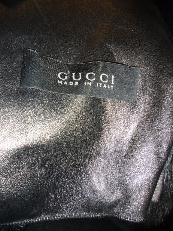 Tom Ford for Gucci Black Spectacular Shearling Coat Coll 2003 5