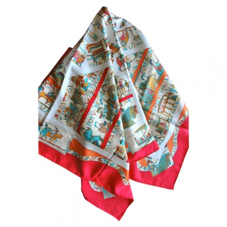 Hermes Silk  twill scarf "a la gloire de guillaume"