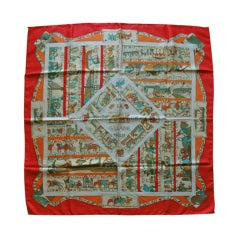 Hermes Silk  twill scarf "a la gloire de guillaume"