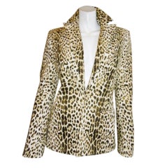 Roberto Cavalli leopard print gold stud blazer