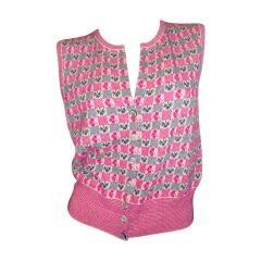 Retro Chanel  Cashmere clover knit Vest  sweater top