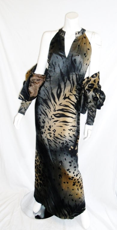 Pauline Trigere  Animal print Gown and Bolero 1970 For Sale 2