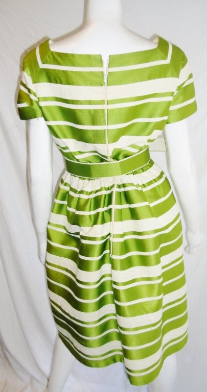Ferdinando Sarmi  Silk striped  dress 1960's In Excellent Condition In New York, NY