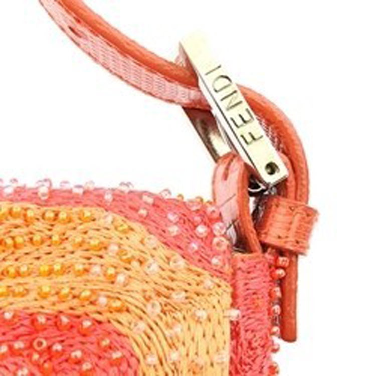 Women's Fendi Orange Beaded Baquette Flap