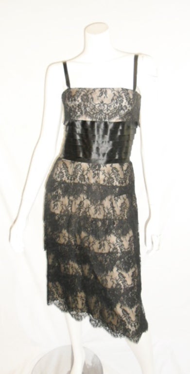 Loris Azzaro Chantilly Lace  Cocktail dress