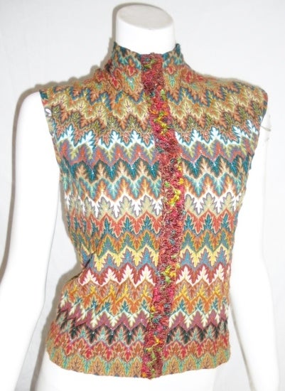 Koos Rare knit multicolor top blouse In Excellent Condition In New York, NY