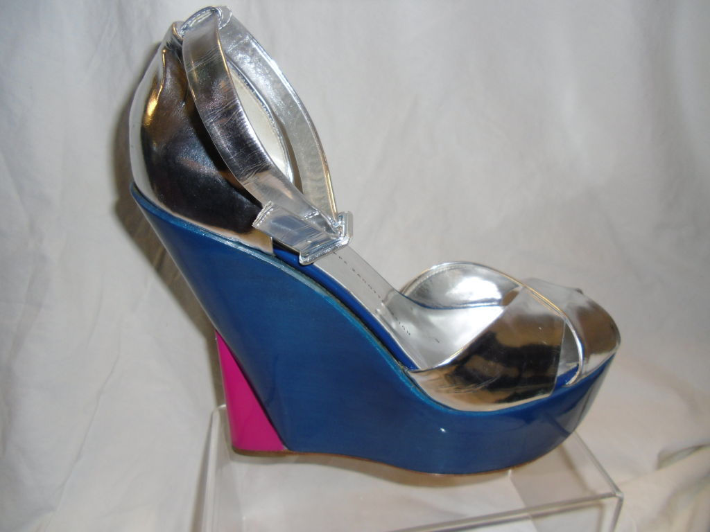 Giuseppe Zanotti Specchio Argento 2 inch Platform Mirror sandals