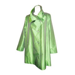Issey Miyake Asymetrical Silk Swing Coat