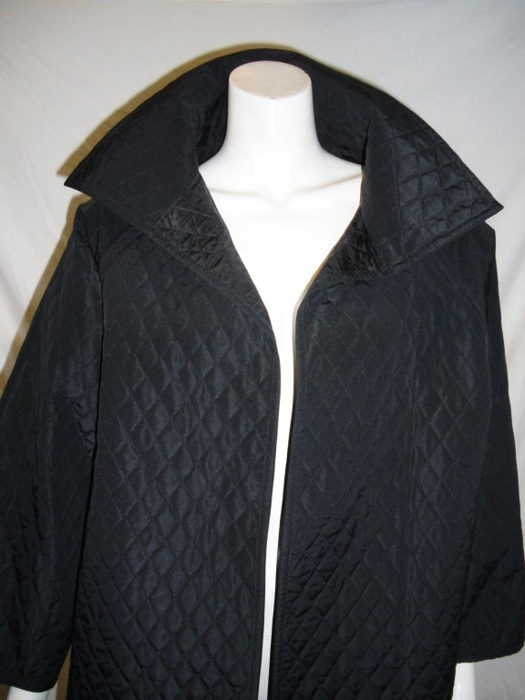 Zoran diamond quiltedsilk rain coat