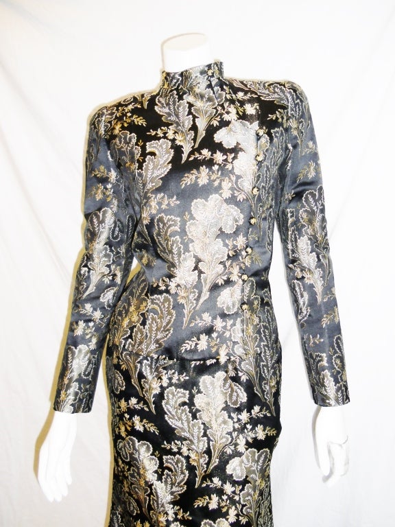 Pierre Balmain Asian inspired brocade ensemble/gown 1960's In New Condition In New York, NY