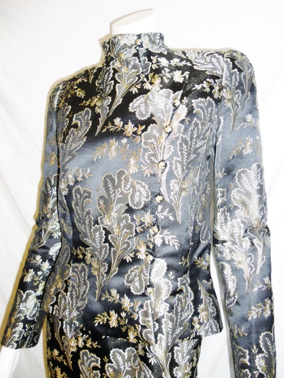 Pierre Balmain Asian inspired brocade ensemble/gown 1960's 2