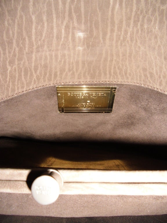 Bottega Veneta Limited Edition Deerskin Half-moon bag w feathers In New Condition In New York, NY