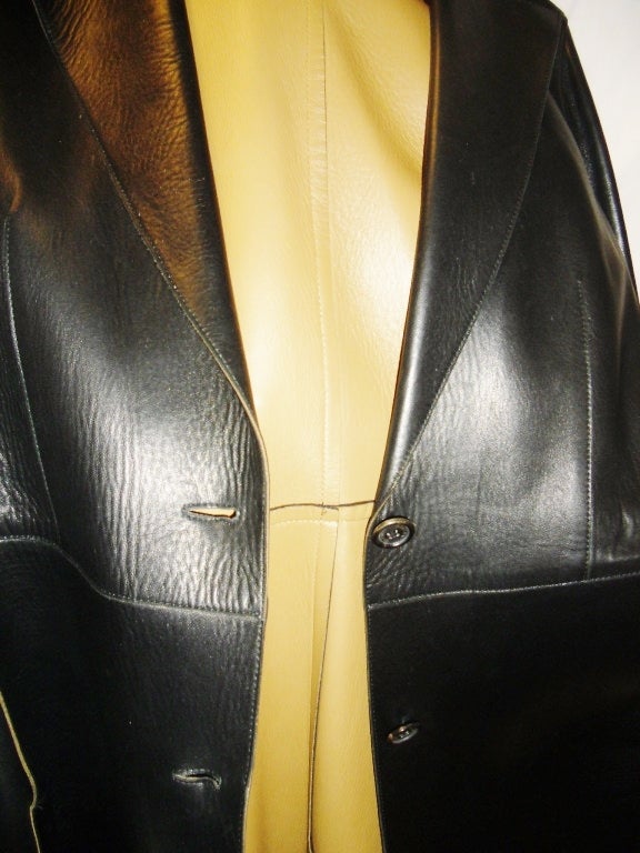 Prada Black Leather Coat 3