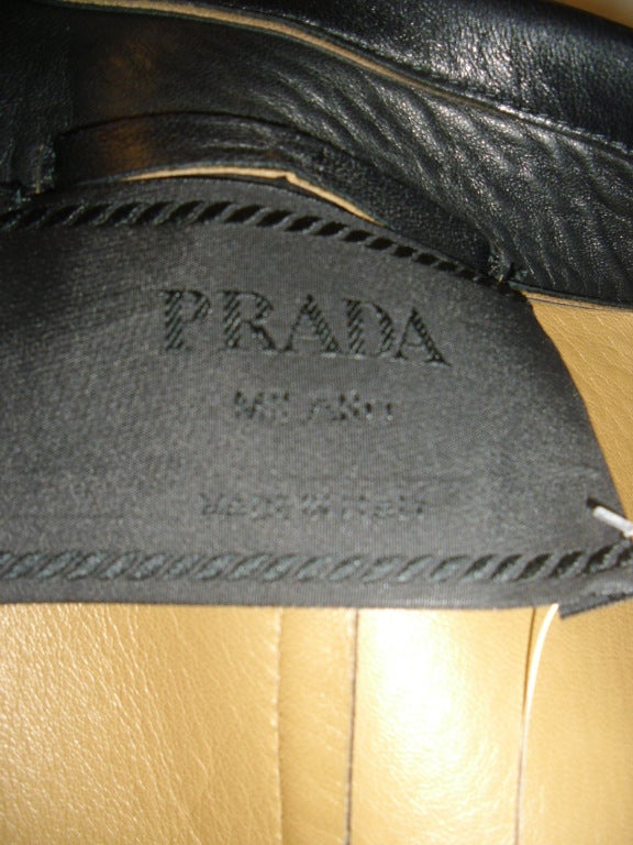 Prada Black Leather Coat 4