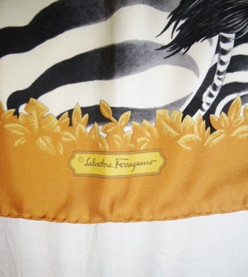Women's Savatore Ferragamo Animal kingdom silk scarf For Sale