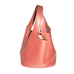 Hermes Cognac Leather Picotin Bag