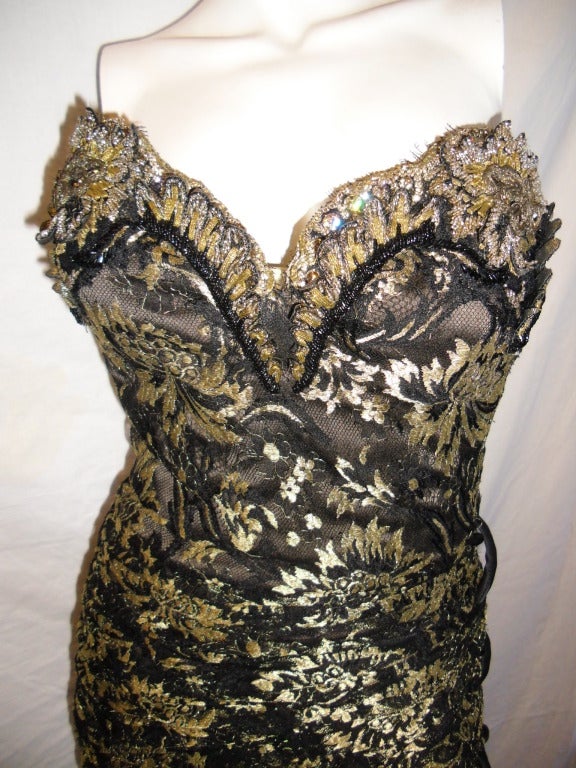 Women's Christian Lacroix Couture Spectacular corset Vintage Gown