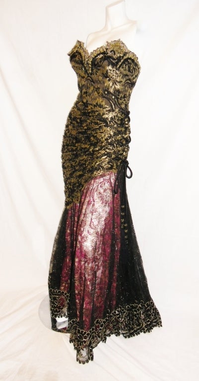 Christian Lacroix Couture Spectacular corset Vintage Gown 4