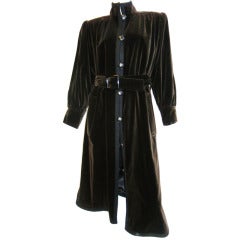 YVES SAINT LAURENT Rive Gauche  Vintage velvet Belted  Coat