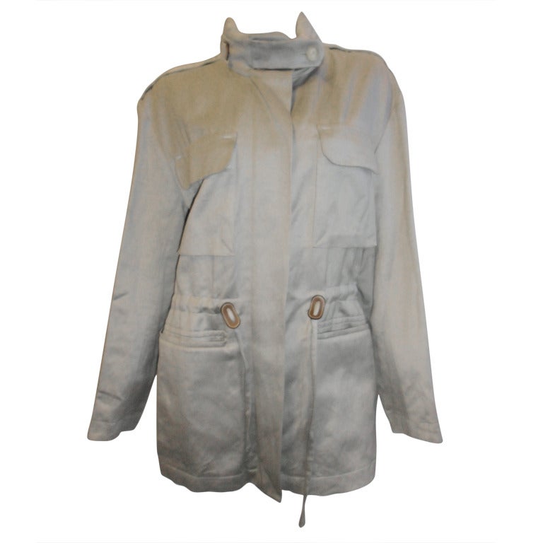 Hermes Hooded Safari Jacket with leather details