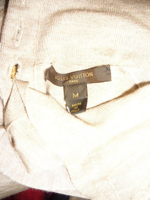Louis Vuitton Tan sweater with monogram buttons In New Condition In New York, NY