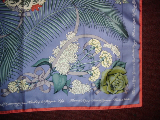 Women's Hermes Fleurs De L'opera Silk Scarf For Sale