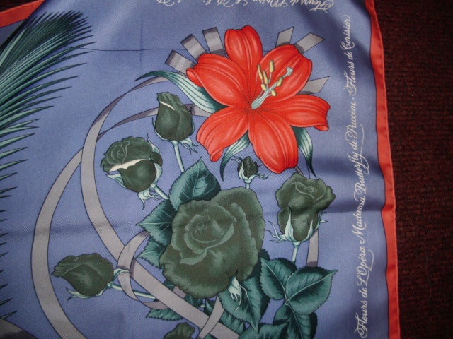 Hermes Fleurs De L'opera Silk Scarf For Sale 3