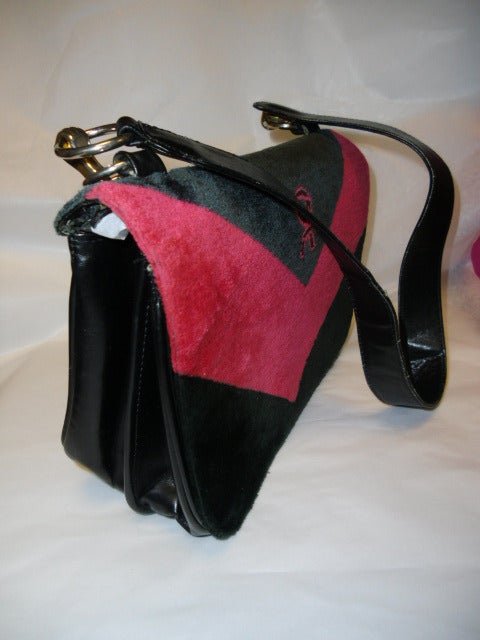 Rare Roberta di Camerino Velvet and Leather shoulder bag 1