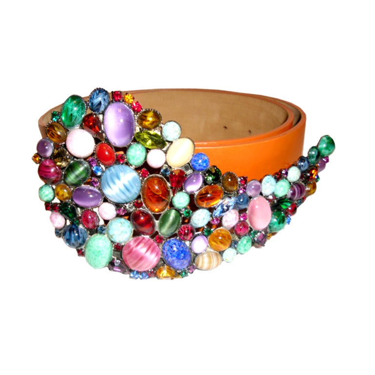 Etro New Extra large Jeweled Buckle Belt