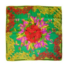 Versace Vintage Silk Scarf "Autumn Leaves"