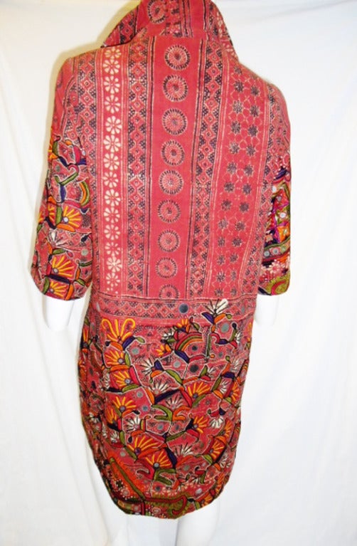 Women's Vintage hand embroidered mirrored coat