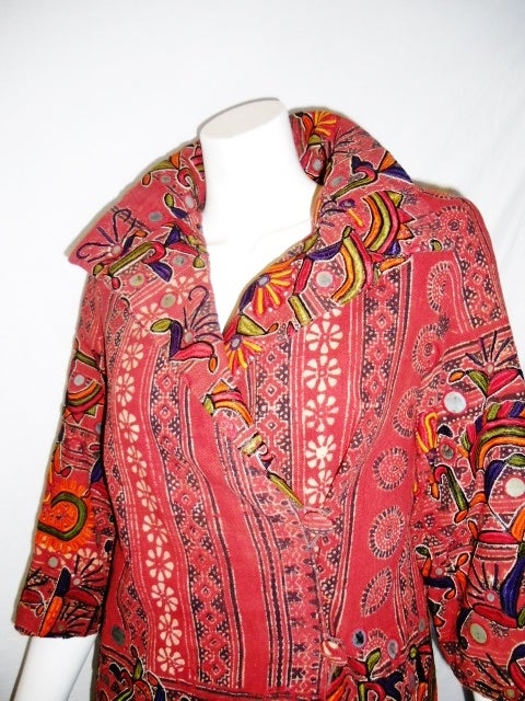 Vintage hand embroidered mirrored coat 1