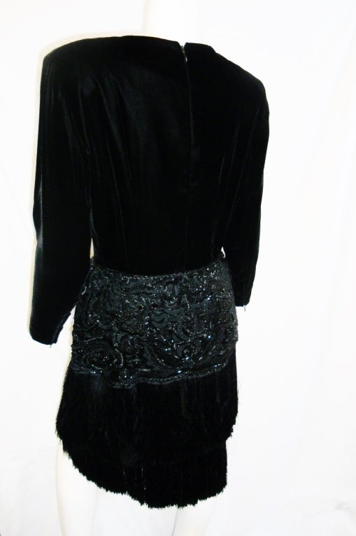 Black Shirley Leonard London Vintage Great Gatsby Style dress For Sale