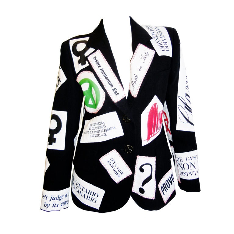 Moschino Couture Patchwork"You make me Haute" Jacket Blazer