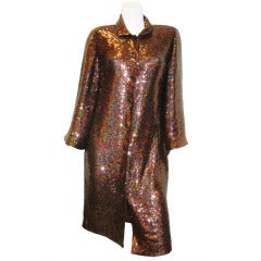 Chado Ralph Rucci  micro sequin Coat dress  8