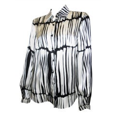 Ralph Rucci Black and White silk Blouse Shirt